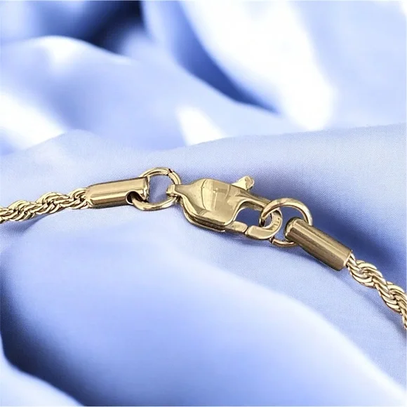 Rope Stainless Steel 8 inch 2.5mm width bracelet - Silver - Picture 4 of 4